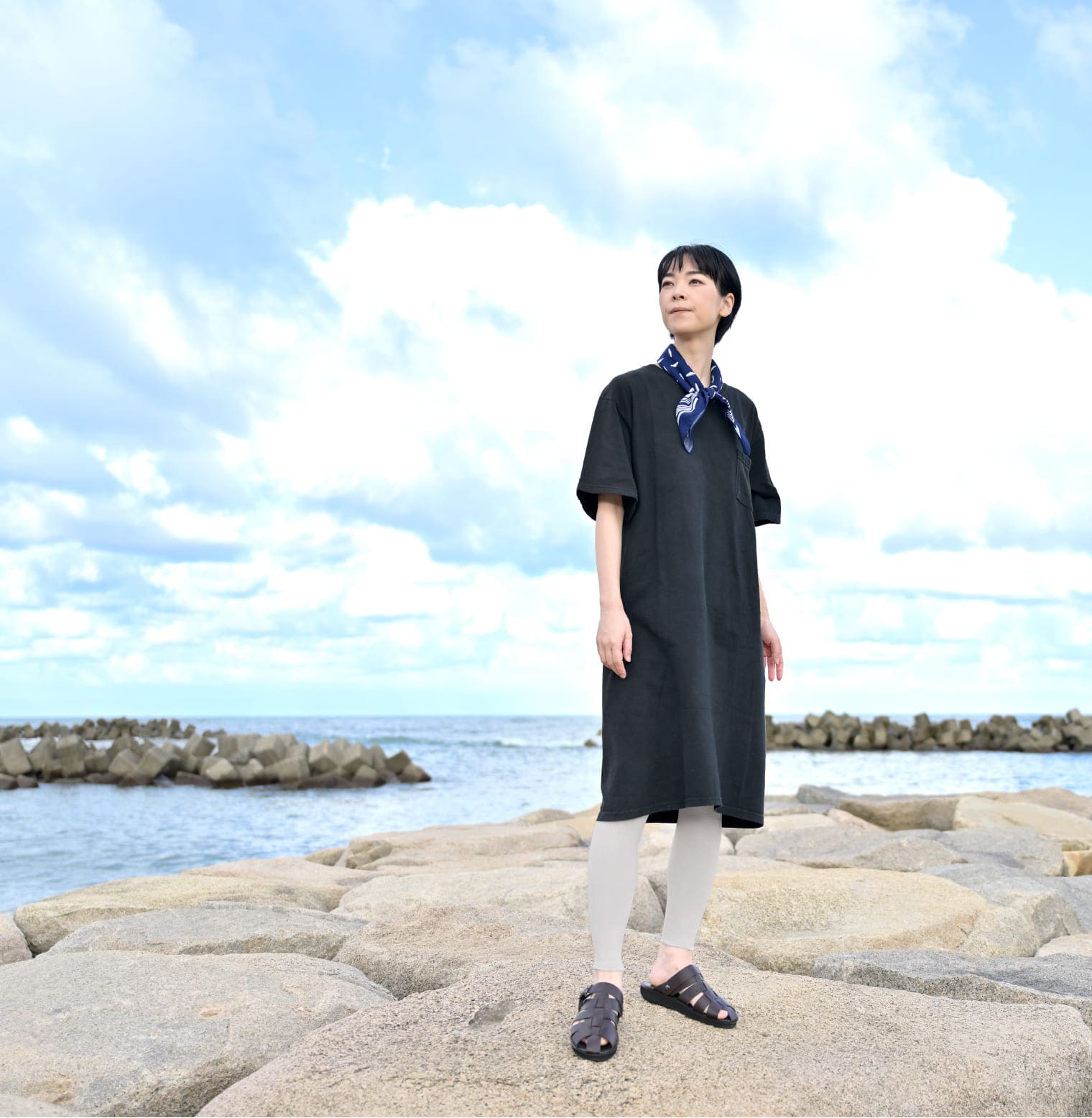 あしをつつむ / おなかを守るハラマキ付き リブ編みレギンス なめらかレーヨン