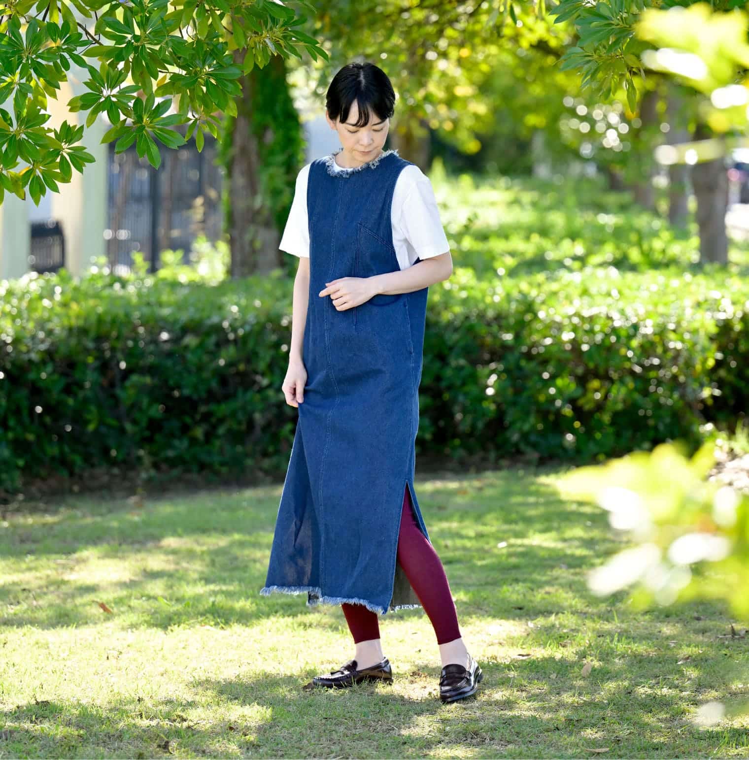 あしをつつむ / おなかを守るハラマキ付き リブ編みレギンス なめらかレーヨン