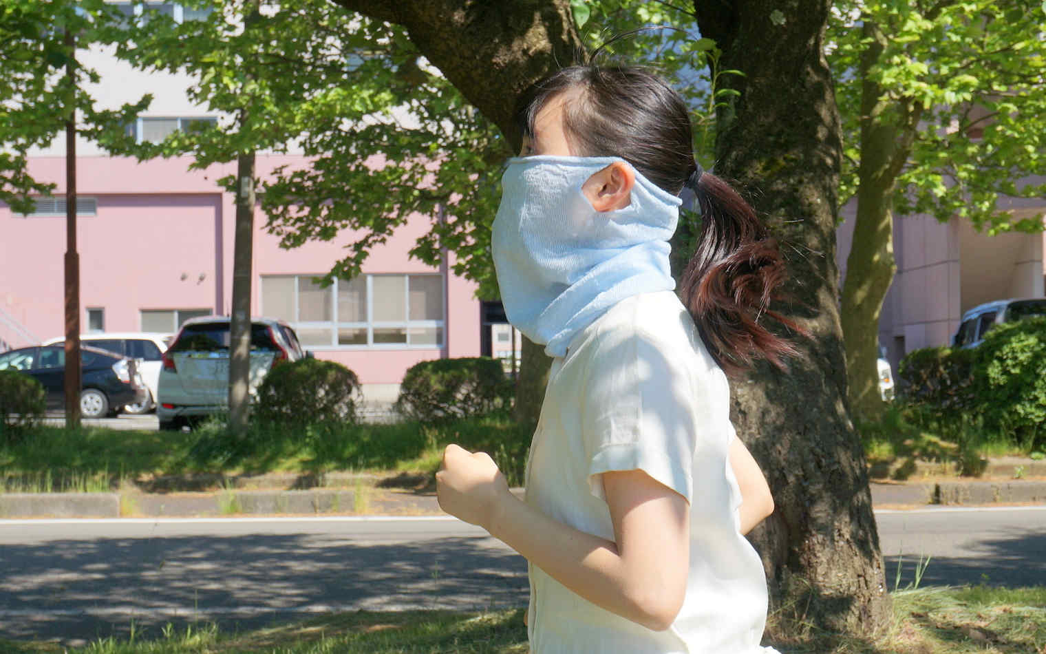 フェイスマスク涼しい夏の麻