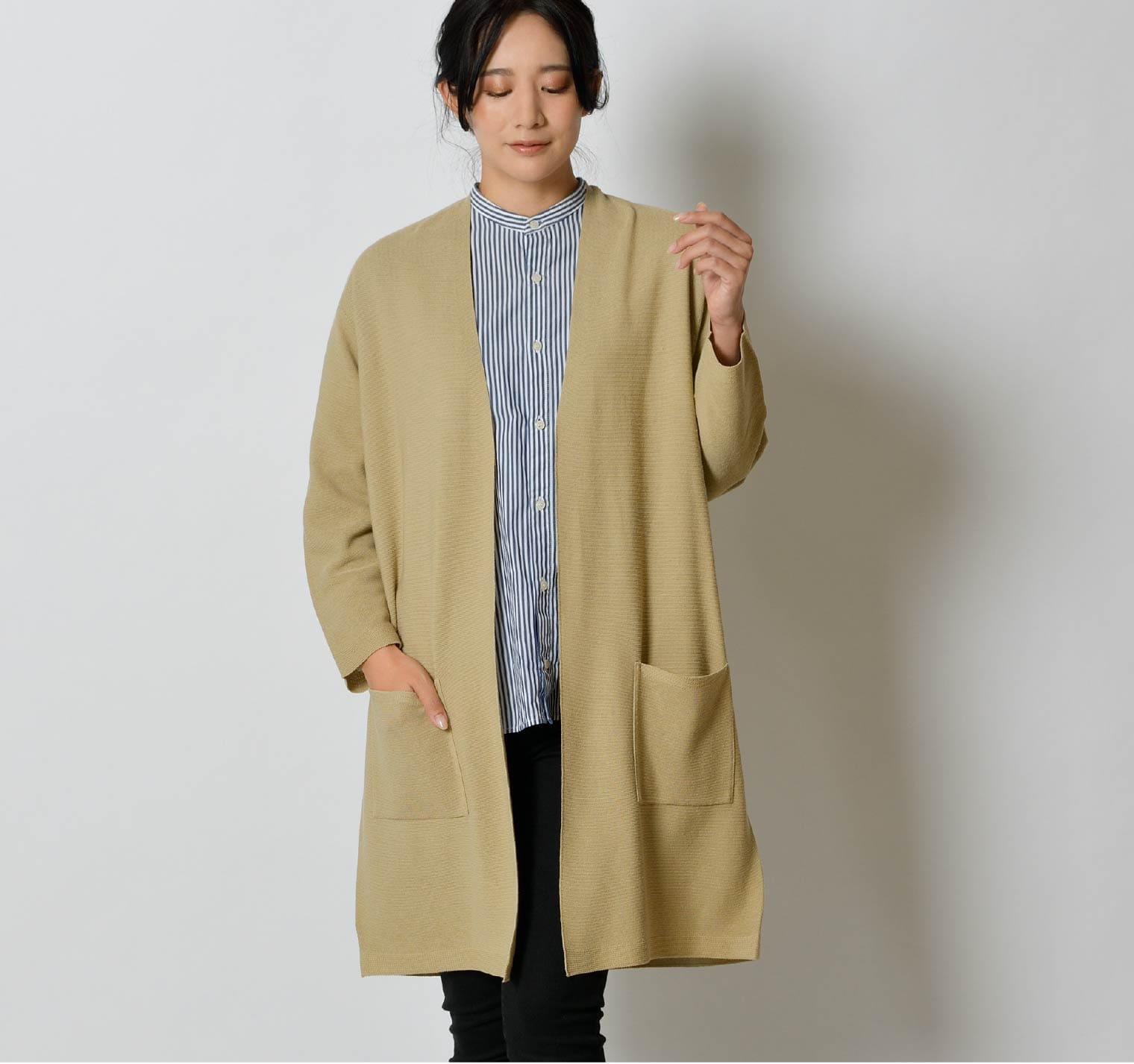 からだをつつむ ロングカーディガン 綿麻