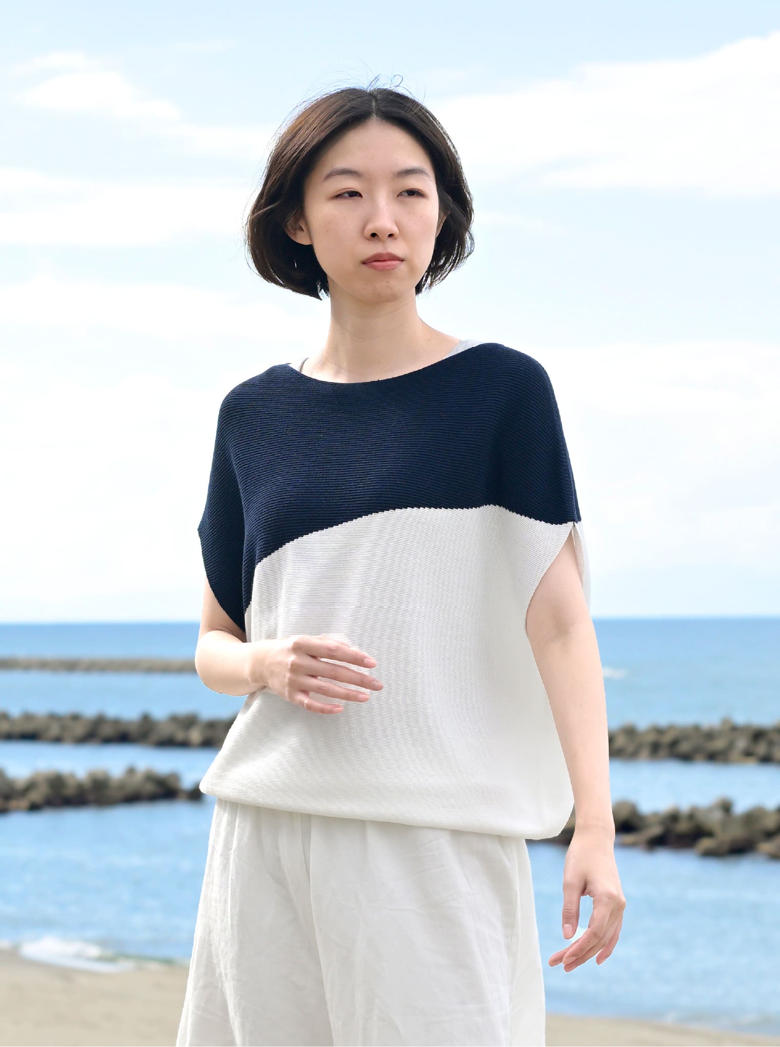 からだをつつむ 二の腕が気にならないプルオーバー 綿麻