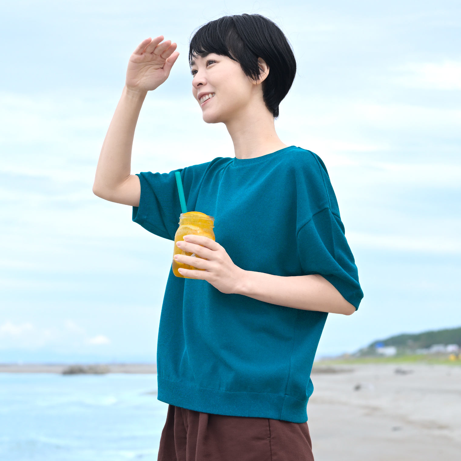 からだをつつむ 洗える綿レーヨンストレッチTシャツ