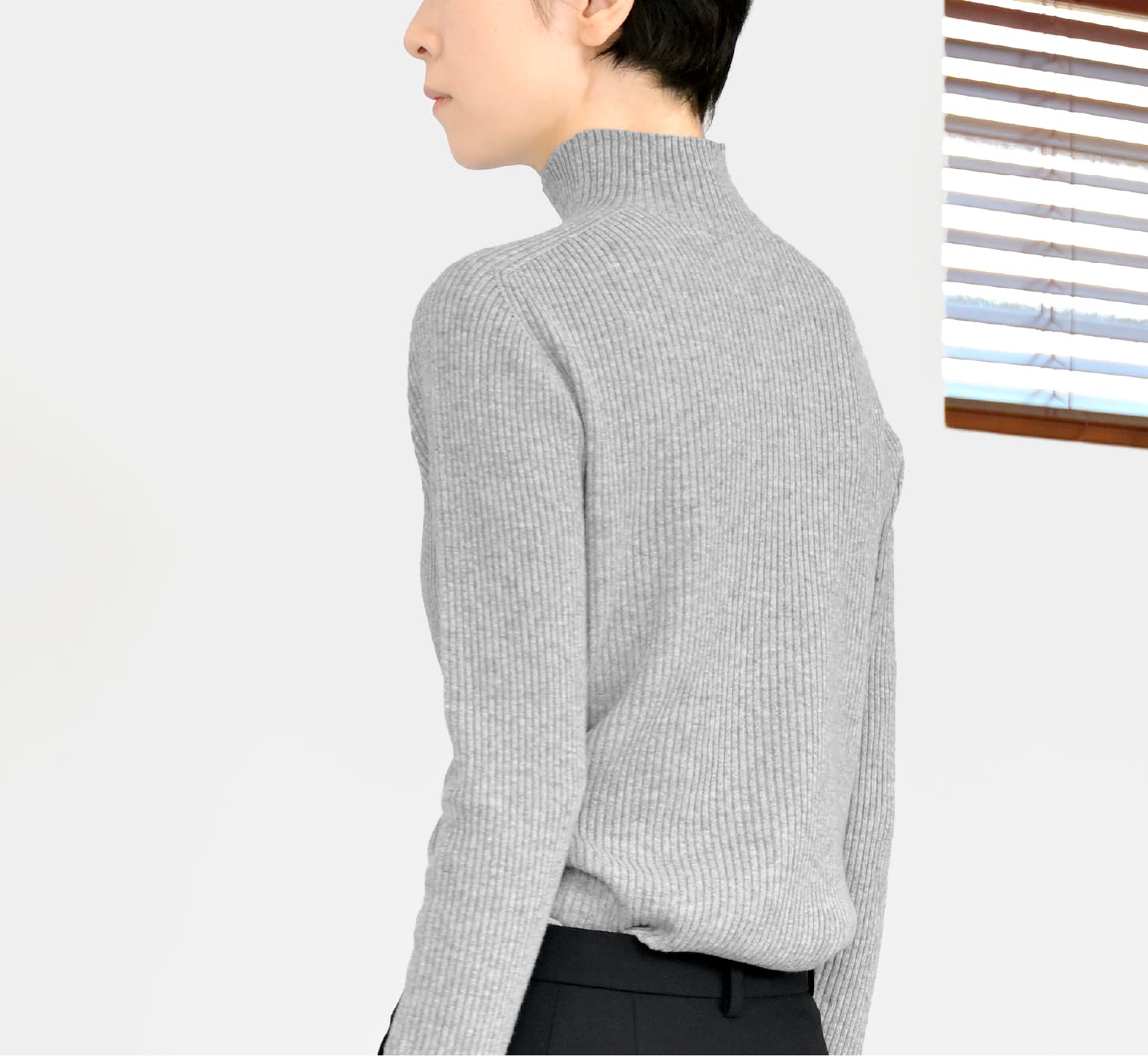 からだをつつむ / リブ編みプルオーバー ウールカシミヤ