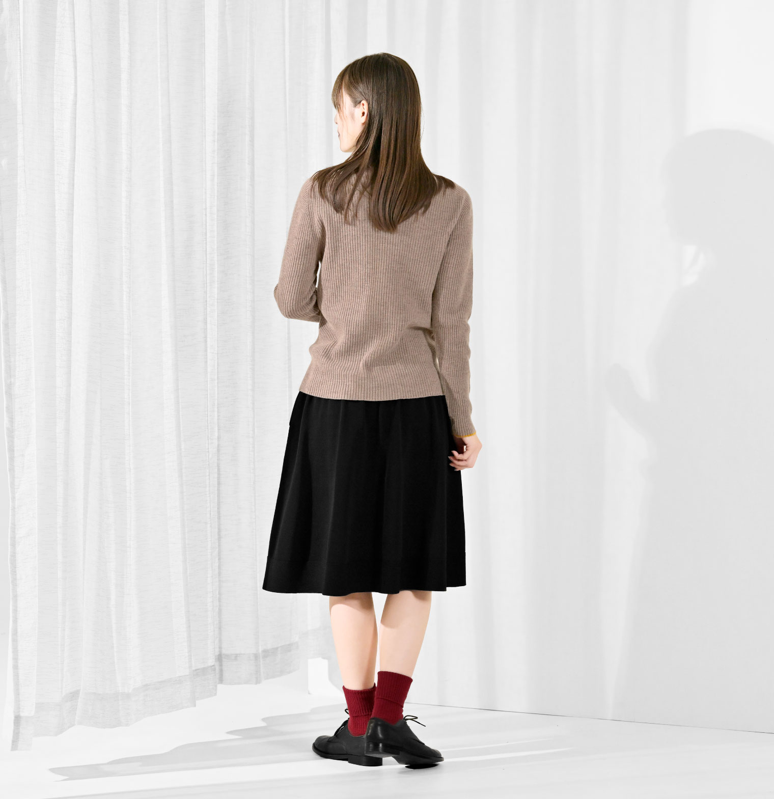 からだをつつむ / リブ編みプルオーバー ウールカシミヤ