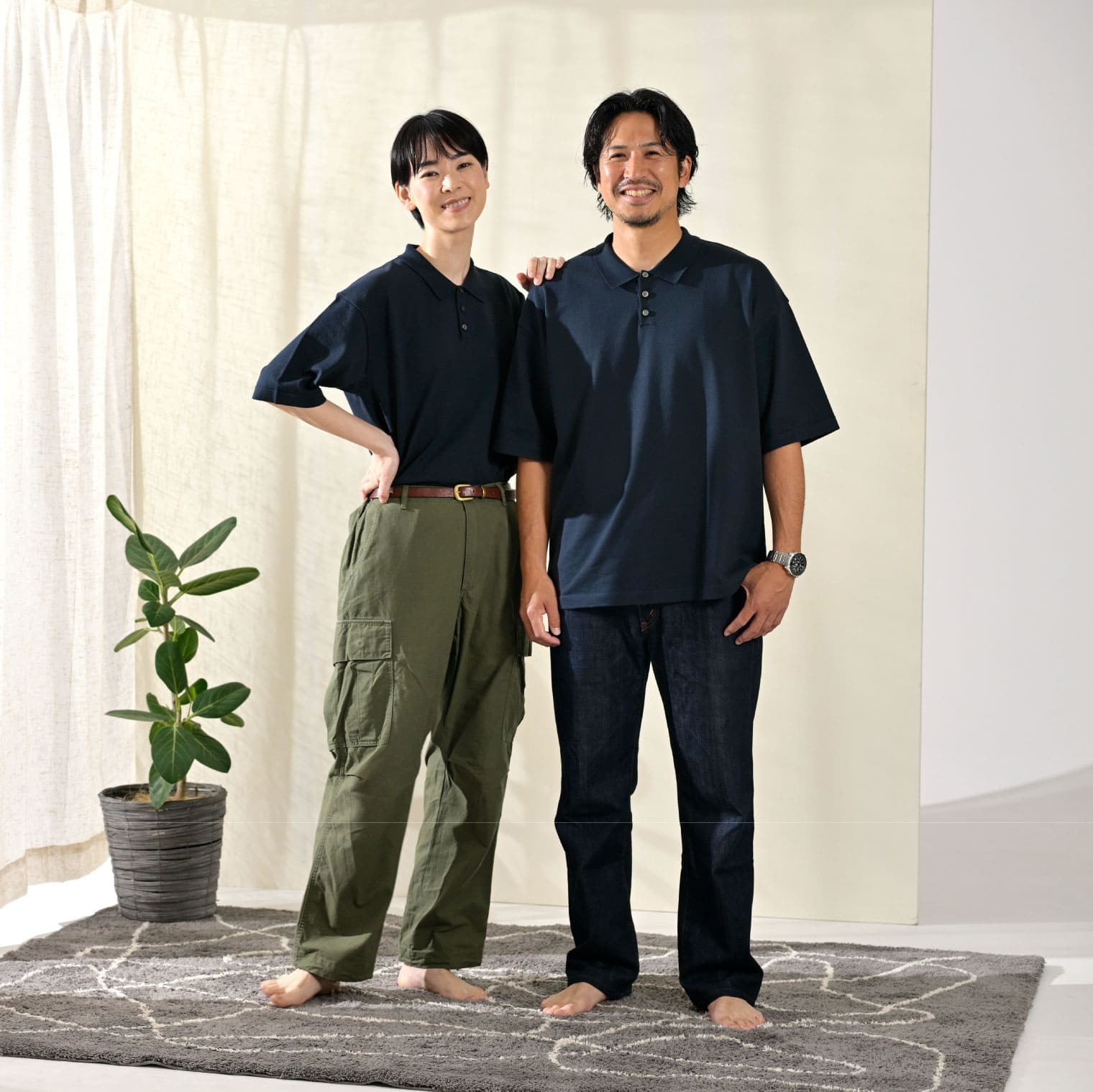 からだをつつむ ポロ衿半袖プルオーバー