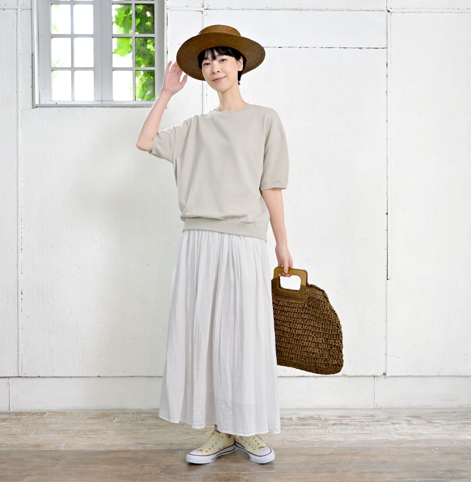 からだをつつむ / 洗えるさらりコットン ストレッチTシャツ