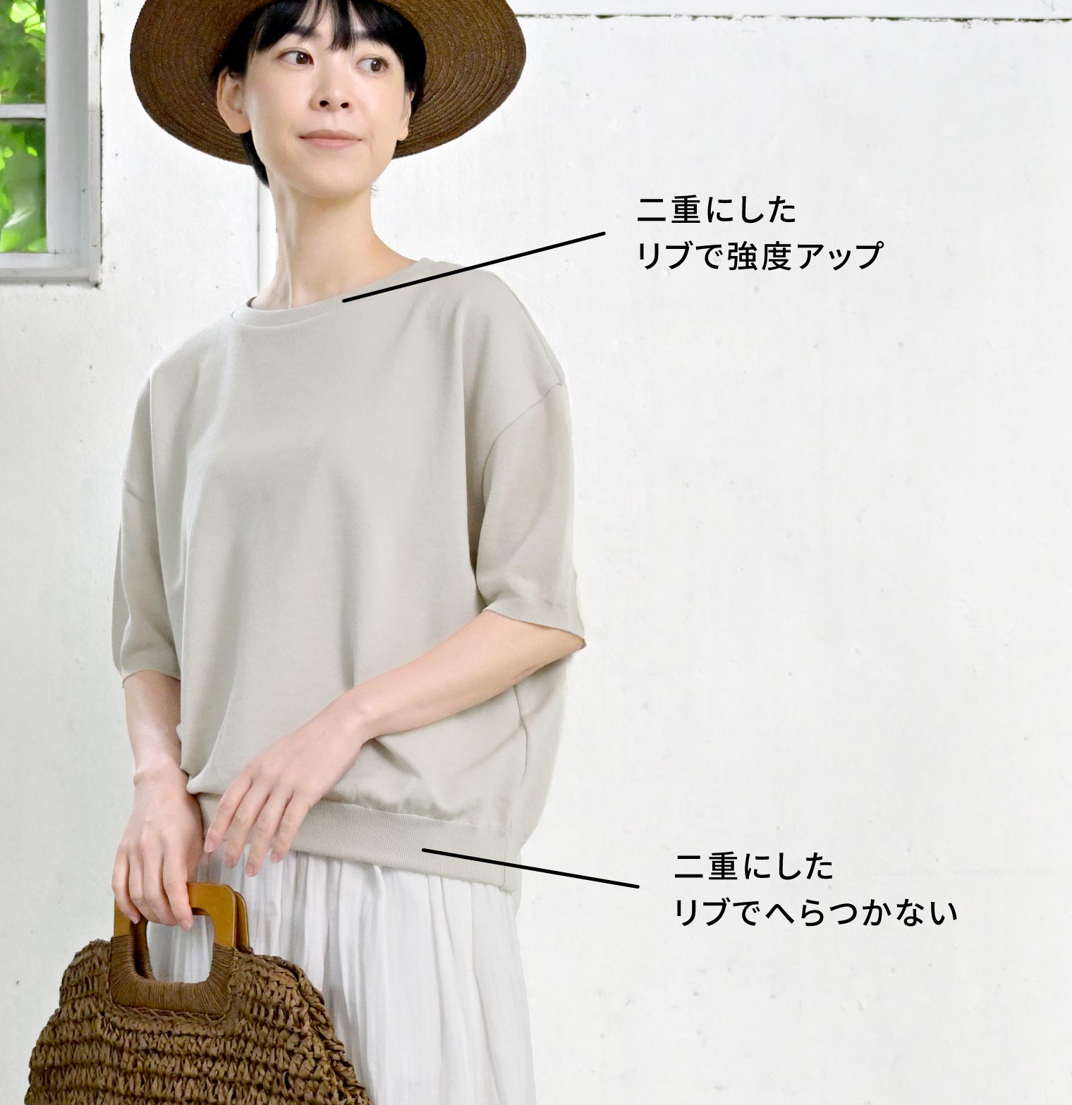 からだをつつむ / 洗えるさらりコットン ストレッチTシャツ