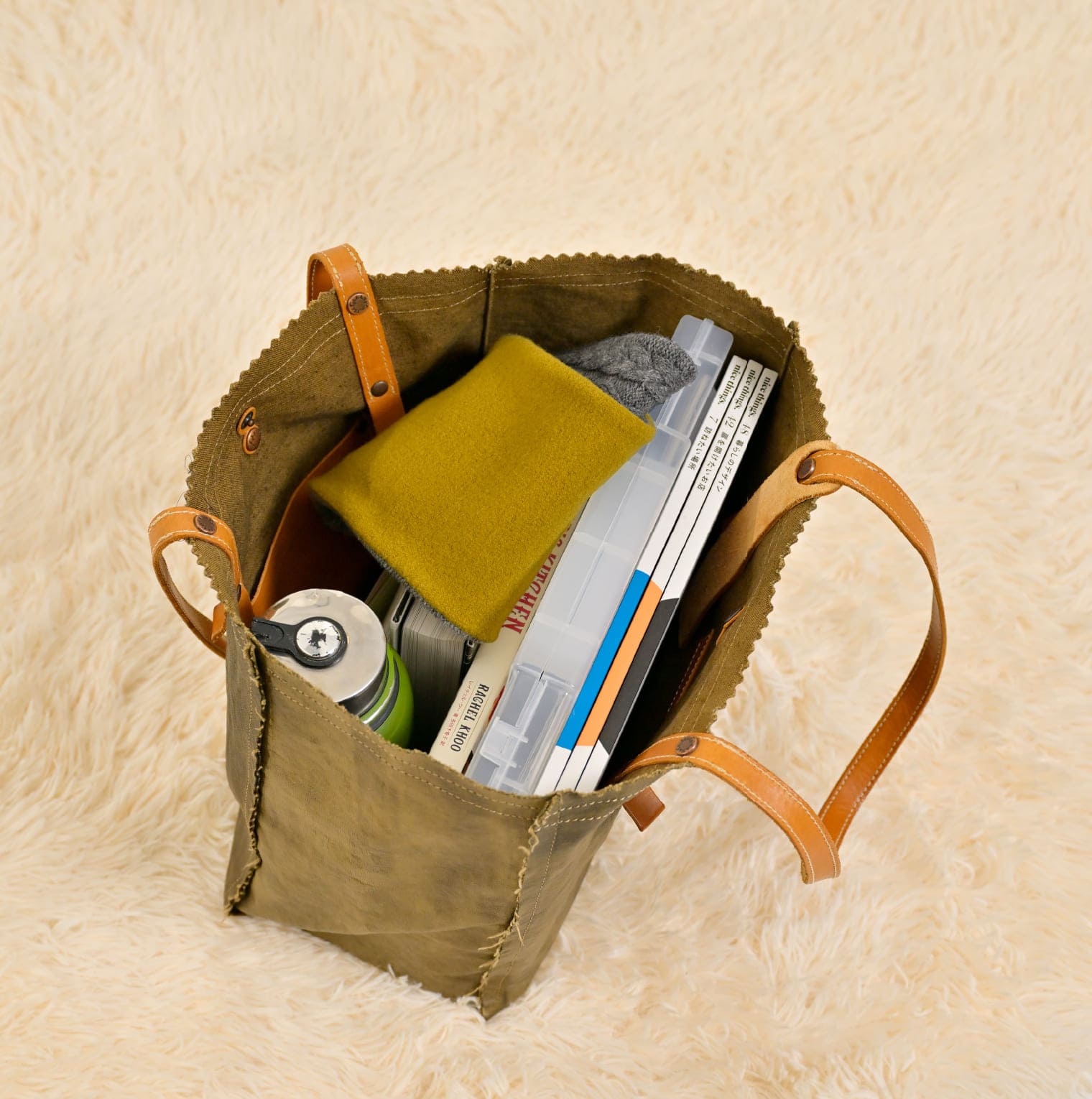 くびをつつむ / ミニマフラー ケーブル柄 リバーシブル