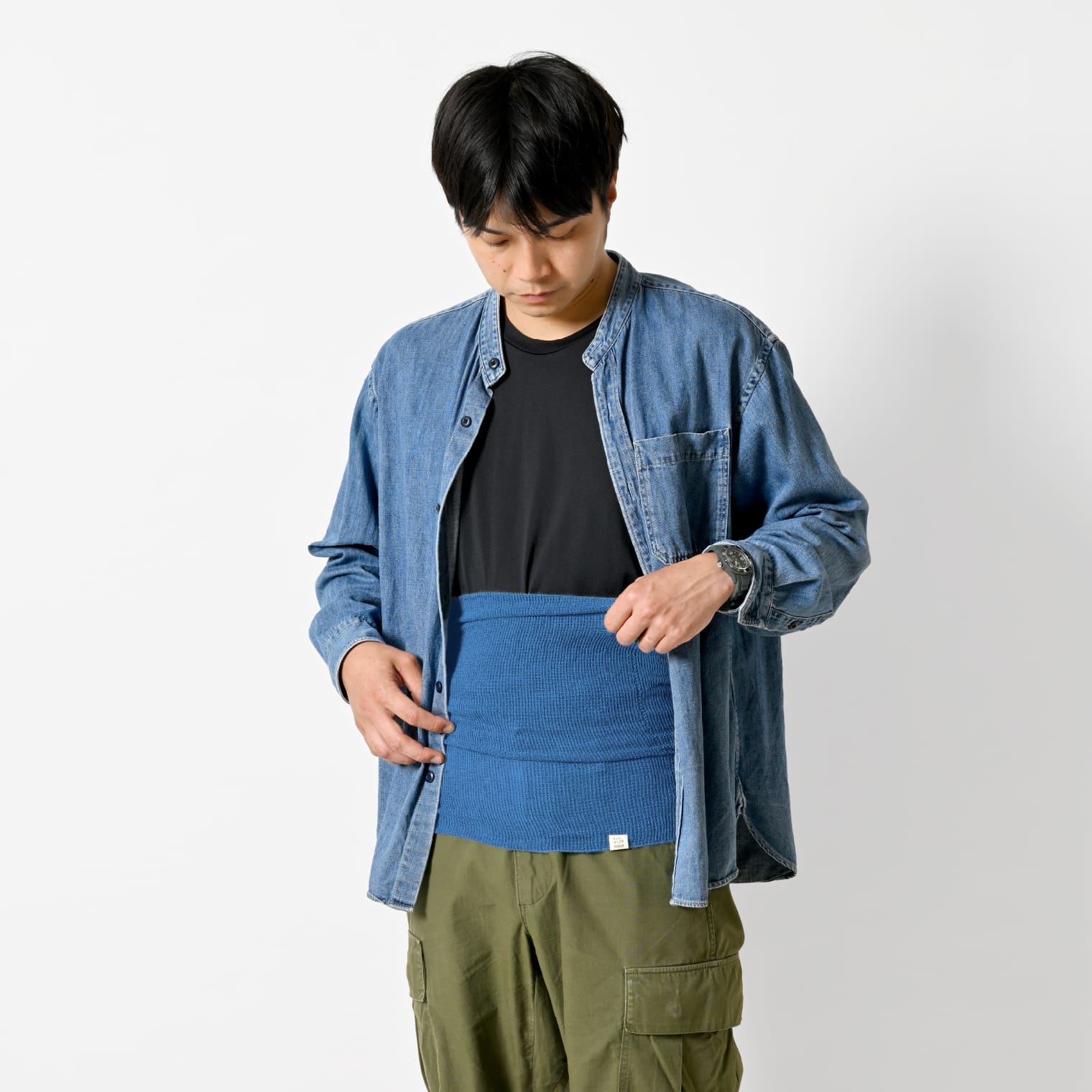 おなかをつつむ のびるニットハラマキ 綿レーヨンシルク