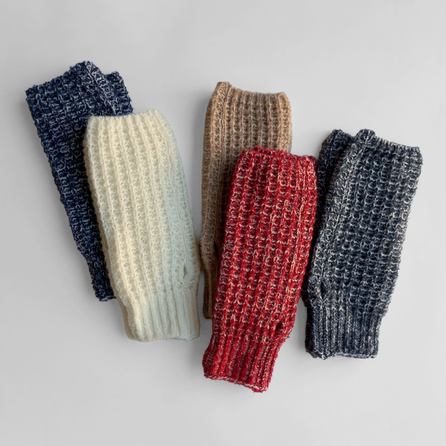 kote アームウォーマー ふくらみのある畦編み ウール