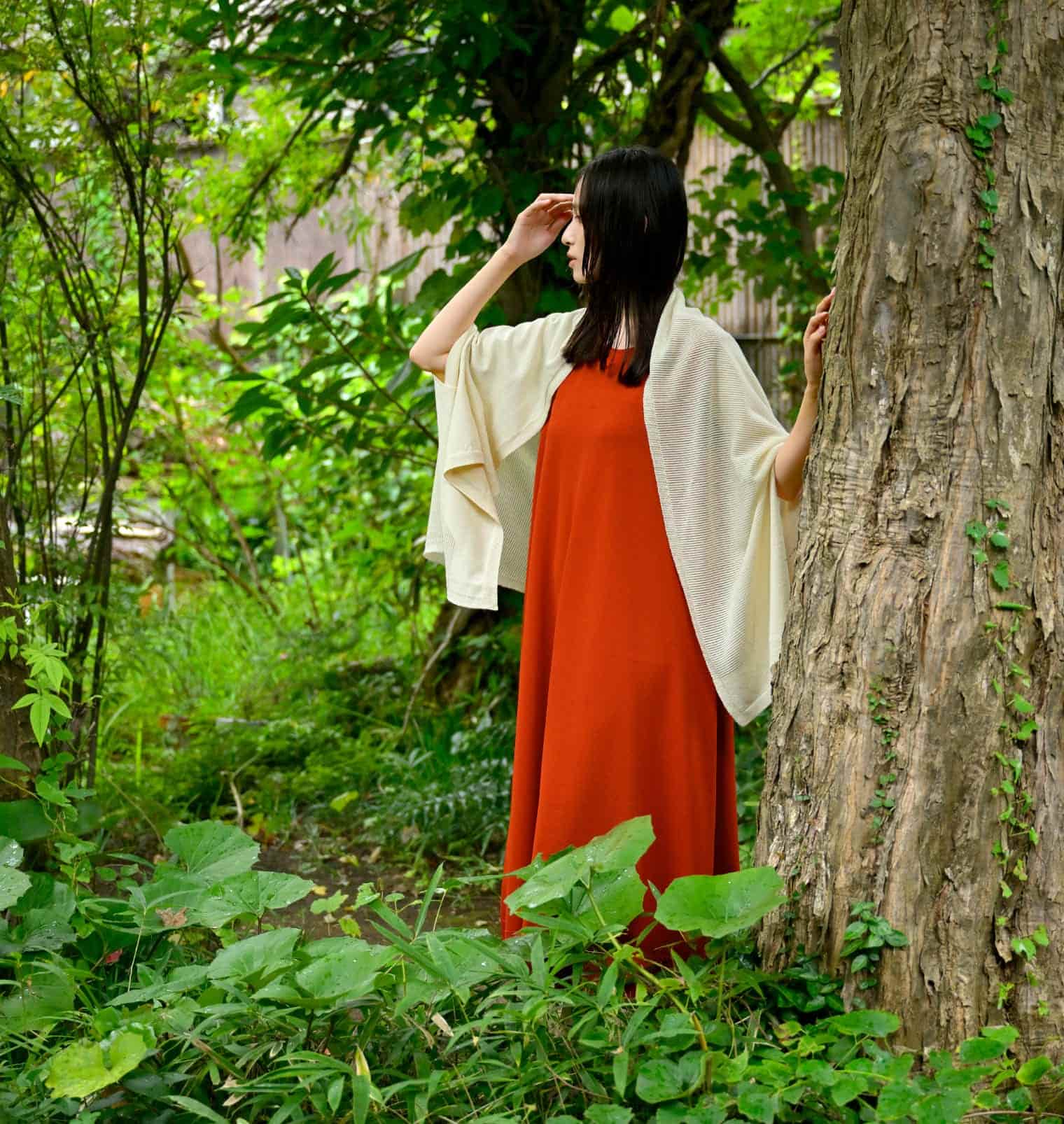 nico ストールポンチョ / 光やわらぎ風通す 雪国新潟のもみ殻和紙